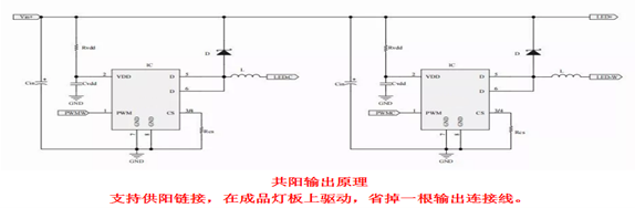 OC5220共阳极 深度调光DC-DC降压恒流芯片替换Hi7001 Hi7000